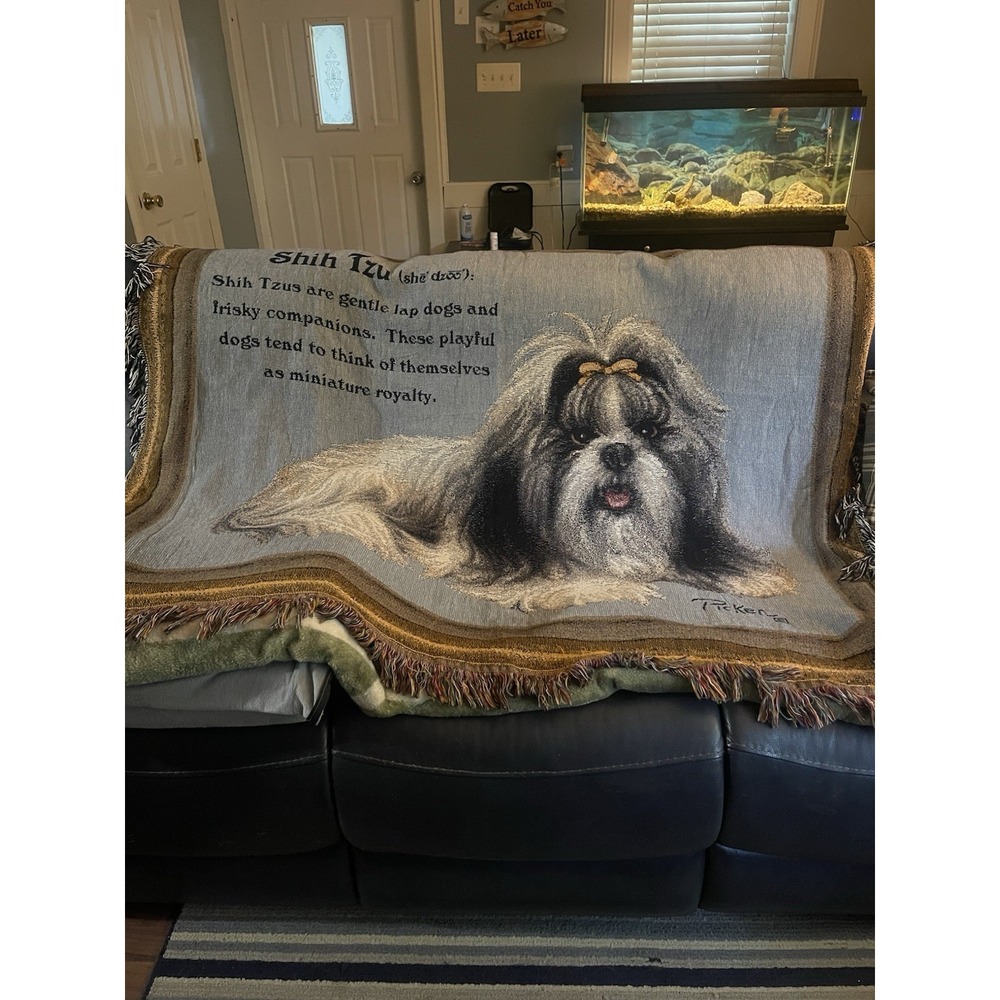 Vintage Tapestry With Tags SHIHTZU Throw 100% Cotton 60 X 47